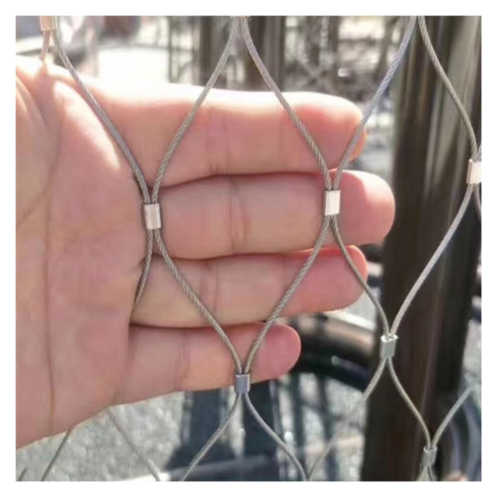 304 Stainless Steel Rope Mesh Netting 10Cm 1.5Mm Balcony Garden Safety Cable Fence 1X24m 9113335027114