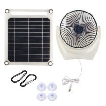 Solar Powered Exhaust Fan 6W Weatherproof Panel Speed Cooling for Greenhouse Shed Coop