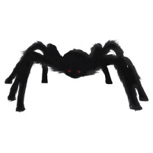Wyprzedaż! Czarny pająk na Halloween, kompatybilny z dekoracjami do wnętrz i na zewnątrz, rekwizyt do nawiedzonego domu, szerokość 90 cali