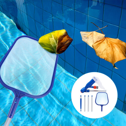Aspiratore portatile per piscina Eease Blue con retino e asta 1