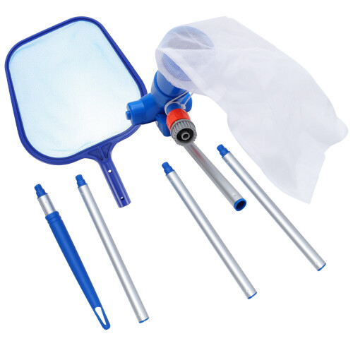 Aspiratore portatile per piscina Eease Blue con retino e asta 2