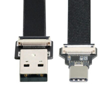 PRO USB 2.0 Typ-A Male na USB-C Typ-C Male Datový plochý tenký FPC kabel pro FPV diskový telefon