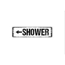 Duschschild mit Pfeil, Badezimmer-WC-Toilette, rustikales Straßenschild aus Metall oder Türschild, Größe: 4 x 16 Zoll