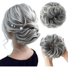 Extensiones de coleta TESOON de cabello humano, postizos para mujer de cabello humano real, extensiones rizadas, postizo para moño despeinado