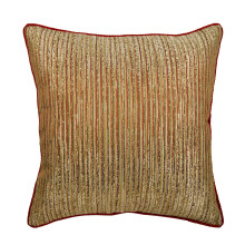 HomeCentric Kissenbezug, 45 x 45 cm, Korallen-Gold-Streifenmuster, Jacquard-Struktur, 2er-Pack