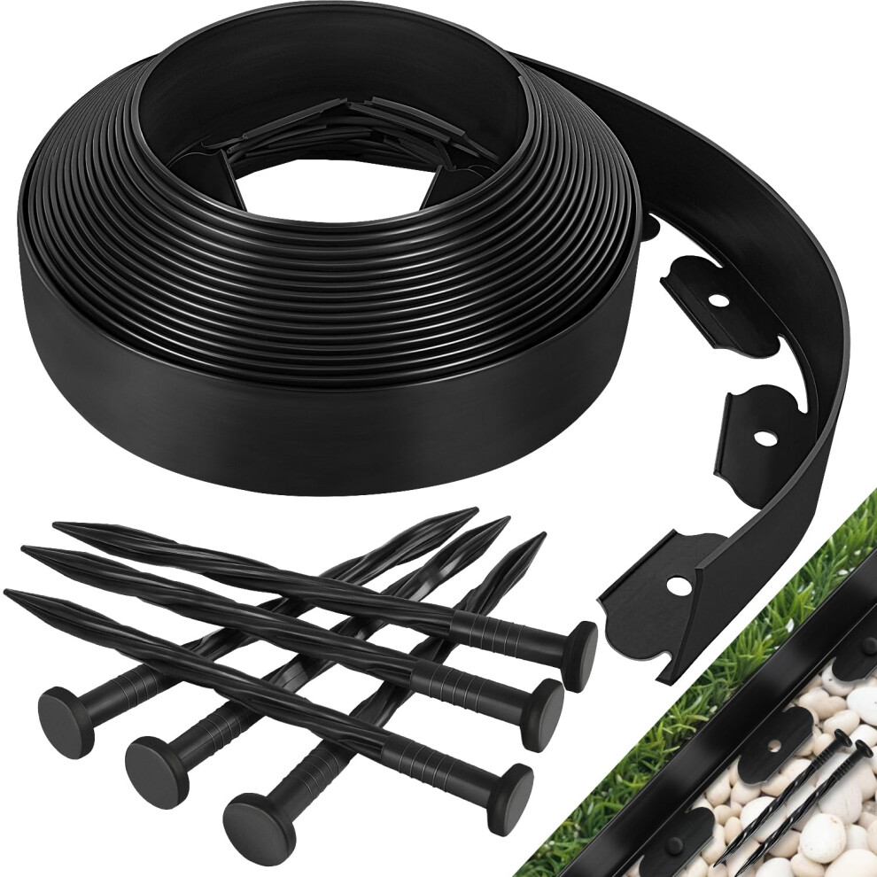 40 Ft No Dig Landscape Edging Kit Flexible Plastic Garden Border With Stakes For Flower Beds 9113335027619