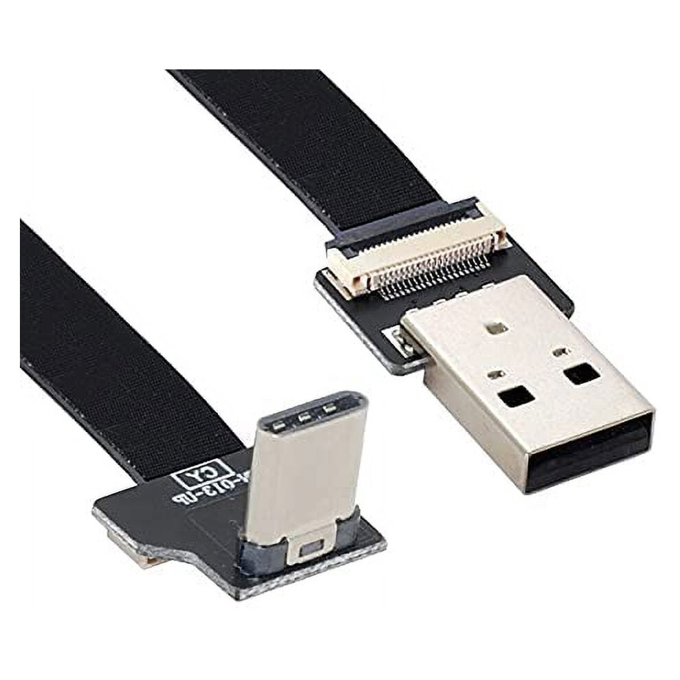 Up Down Ang Usb 2.0 Type-A Male To Usb-C Type-C Male Data Flat Slim Fpc Cable For Fpv & Disk & Phone 20Cm 9395123101088