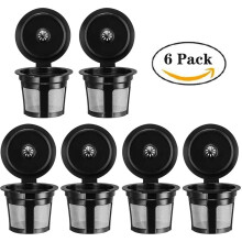 Capsules K-Cup réutilisables OUSITAID6PCS compatibles avec Keurig 1.0 et 2.0, filtre en acier inoxydable écologique, dosettes rechargeables
