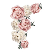 Stickers muraux décoratifs roses, pivoines, papier peint floral, applique murale, décoration pour salon, bureau, décoration intérieure, 40 pièces