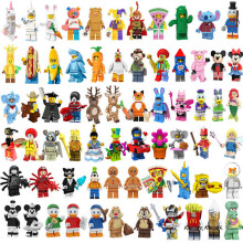 Bouwblokjes met cartoonfiguren en dieren, kleine korrels A2-(6 stuks)