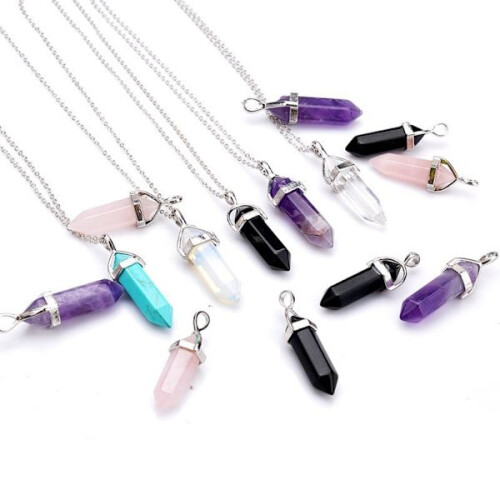 Colar - Balas de cristal, pedra natural, vidro. Turquesa. 1