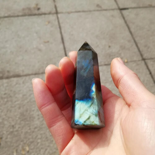 Moonstone Column Natural Labradorite Quartz Crystal Home Decor 5-6cm 2