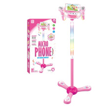 CSCHome Karaoke para Crianças com Microfone, Suporte Ajustável e Luzes para Entretenimento Infantil.