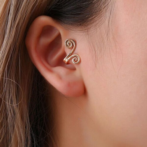 Fake Helix Tragus Piercing Ear Earring Ear Cuff without Hole Silver silver 2