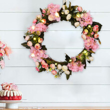 Guirlanda de Dia dos Namorados Txmfgh - Decoração de Porta em Formato de Rosa Artificial de 40 cm, Artigos Elegantes e Festivos para Casa e