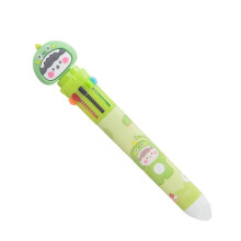 Bolígrafo Hesroicy con agarre cómodo - Tipo pulsador, escritura suave, diez colores, bolígrafo con diseño de conejo de dibujos animados, material