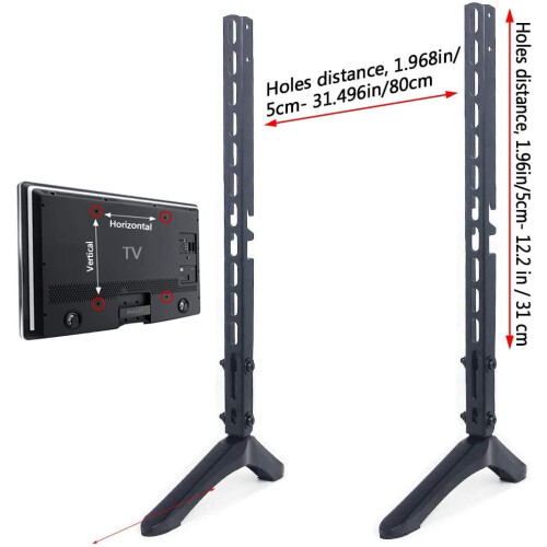 Suporte universal para TVs de 26 a 60 polegadas, compatível com LG, TCL, Samsung e outras marcas, com altura ajustável. 2