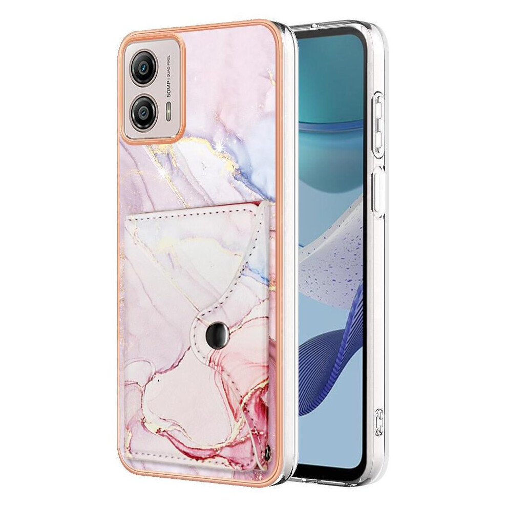 Case For Motorola Moto G53 Marble Slim Wallet Card Slots Soft Tpu Bumper 9395123202990