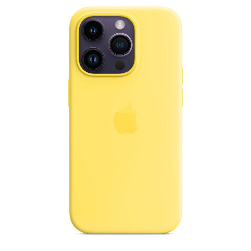 Συμβατό με θήκη σιλικόνης iPhone14Pro με MagSafe Soft-touch - Κίτρινο καναρινί