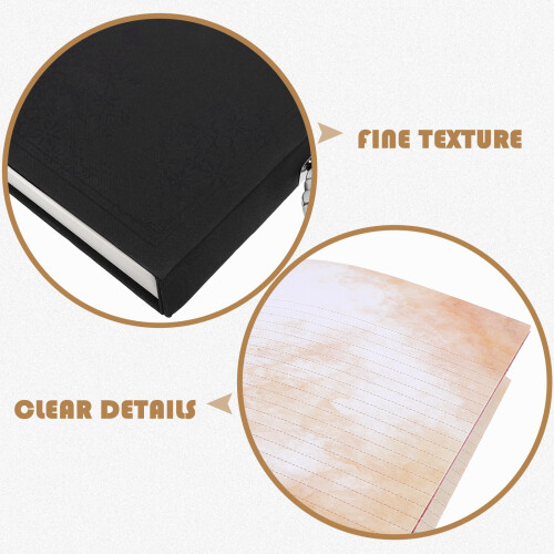Carnet de notes portable rétro à couverture rigide avec cadenas à code (rouge vin) 2
