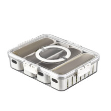 Contenitore per alimenti freschi compatibile con il frigorifero, con sistema di drenaggio del ghiaccio, scomparto antipolvere portatile, per