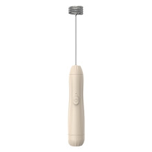 Handmilchaufschäumer, elektrischer Milchaufschäumer für Kaffee, Cappuccino, Latte Macchiato, Frappé, Matcha, heiße Schokolade – 30 cm (Khaki,