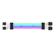 Caja de PC-PSU-förlängning RGB-kabel24Pin PCI-E GPU8PinX2,8PinX3Neon-Color Line ARGB Streamer-Adaptador de transferencia5V3Pin negro2x8p