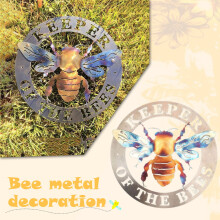 Abejas coloridas para patio: arte mural de metal, guardianes del color de las abejas. Decoración para el hogar.