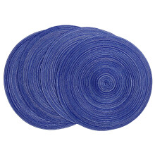 4 Pack Placemats Coaster, Round Placemats for Dining Table, Cotton Woven Heat Resistant Non-Slip Kitchen Table Mats Diameter 15 inch