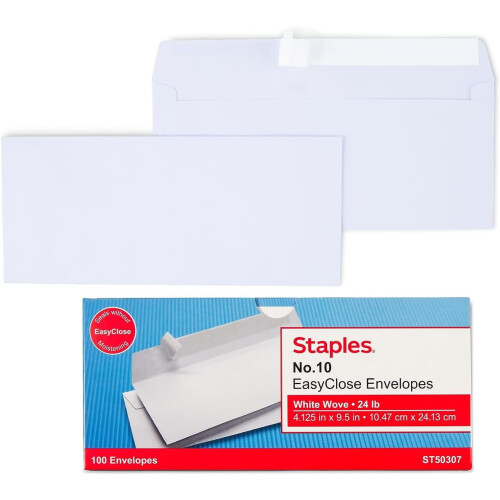 2pcs 394053 Easyclose #10 Envelopes 100/Box