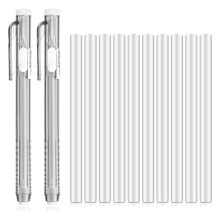 2Pcs Retractable Mechanical Eraser Pen for Artists Drawing Drafting Painting for School Home Office Supplies
