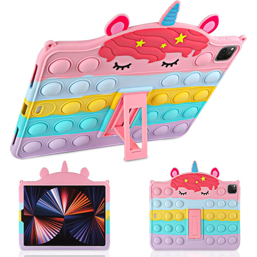 Συμβατό με iPad Pro 12.9Case6th5th4th3rd Generation με βάση στήριξης από σιλικόνη Fidget Bubble για