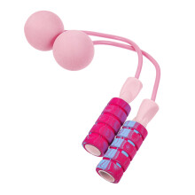 Corde à sauter sans fil anti-nœuds pour des sauts rapides et précis, idéale pour les femmes et les étudiantes. Modèle rose en PVC.