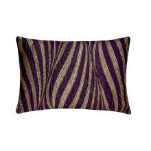 Koristeellinen violetti 12" x 18" (30x45cm) lannetyynynpäällinen, silkkihelmillä koristeltu pitkulainen tyyny, abstrakti kuvio, moderni tyyli -