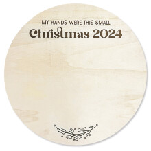 Runde Weihnachtsplaketten aus Holz mit Babyfußabdrücken – DIY-Gedenkplaketten zum Jahrestag – Dekorativer Weihnachtsanhänger aus Holz