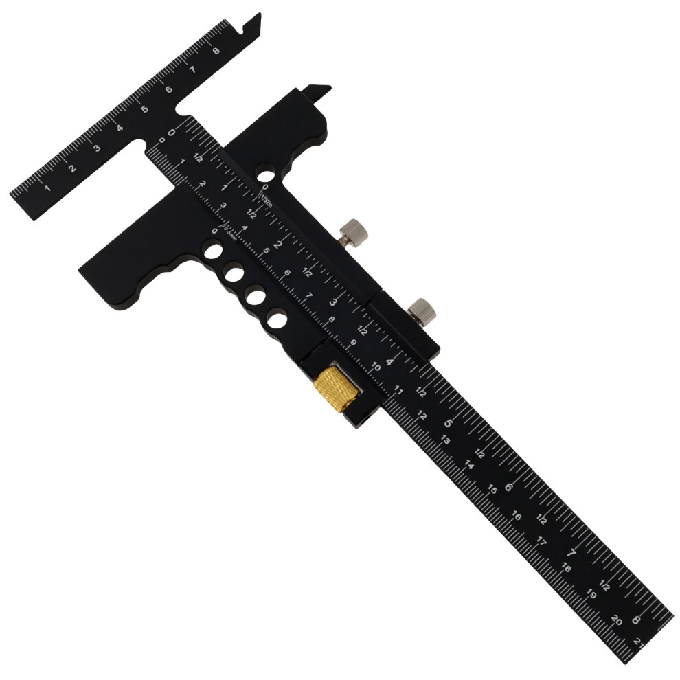 Fuygrcj Woodworking Scriber, Precise Scribing Ruler, Aluminum Alloy Marking Measuring Ruler, Multipurpose Line Drawing Ruler 9395123429120