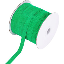 Katoenen keperband, visgraatlint voor naaien en knutselen, groen, 3/8 inch (10 mm) x 0,84 mm, circa 80 yards/rol (73,15 m/rol)