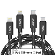 2 balení 4 stop (1,2 m) certifikovaný kabel AGOZ MFI Lightning na USB C, rychlonabíječka pro iPhone, kompatibilní s různými modely