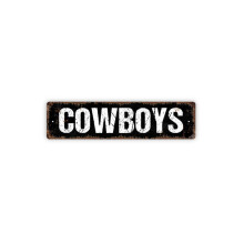 Cowboys-Schild für Jungenzimmer, Herren-WC, Badezimmer, Schlafzimmer, rustikales Straßenschild aus Metall oder Türschild, Größe: 4 x 16 Zoll