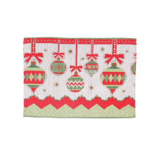 Julhelgbordsunderlägg Polyester och bomull broderad bordsunderlägg servett skål mat bordsunderlägg för julfestdekoration
