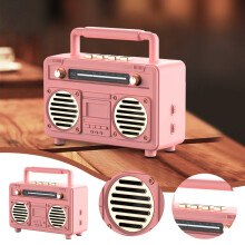 Back to School Gift: Retro Bluetooth Mini Speaker, Wireless Portable Radio with USB Flash Drive, Outdoor Sound System