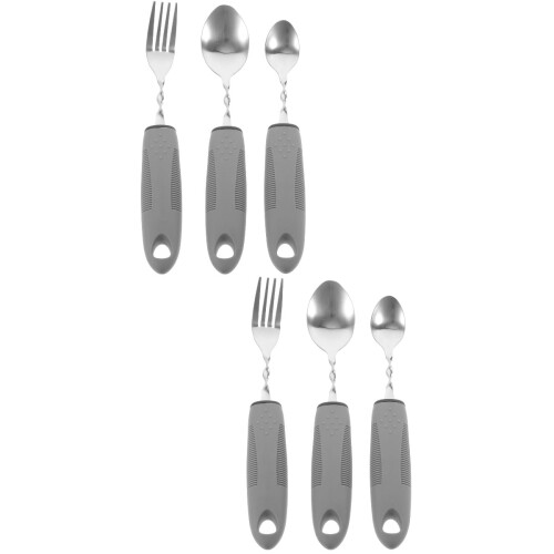 Conjunto com 2 talheres adaptáveis, anti-vibração, para idosos.