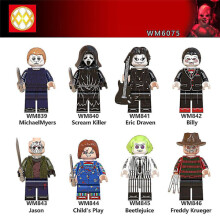 8 buc/set personaje de film horror fierbinți minifigurine Billy Freddy Jason blocuri de construcție minifigurine jucării copii Halloween cadouri