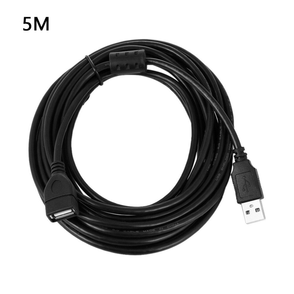 0.6M 1M 1.5M 3M 5M Usb 2.0 A Male To A Female Data Sync Charger Extension Cable Cord Data Cables Accessories Black 9395123527468