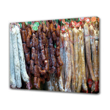 Embutido Salami Comida Delicioso Leinwandposter Schlafzimmerdeko Sportlandschaft Büroraumdeko Geschenk, Rahmenstil, 16x24 Zoll (40x60 cm)