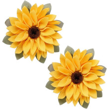 Minimalistische XS2-pack zonnebloemkransen voor de voordeur. 15,75 inch jute krans met gele zonnebloemen voor aan de muur, raam of andere decoratie,