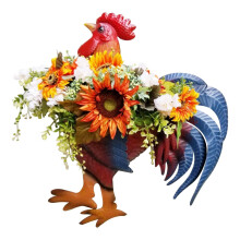 Zonnebloemkrans voor de voordeur, passend bij herfstdecoratie in boerderijstijl, lente- en zomerkransen in de uitverkoop, haanhanger voor aan de muur