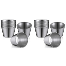 96er-Packung 45 ml (1,5 oz) Saucenbecher aus Edelstahl, wiederverwendbare Saucenschalen