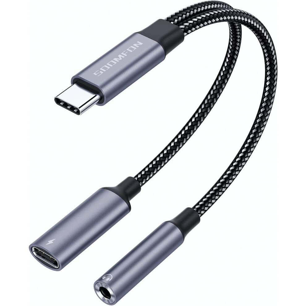 Usb C Headphone Jack Adapter And Charger - 2 In 1 Usb C To 3.5Mm Audio Adapter With Pd 60W Fast Charge Port, 9395123528151