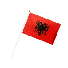 Winysin10PCS Bandeira Pequena de Mão Albanés Mini Bandeira Decorativa de Mão